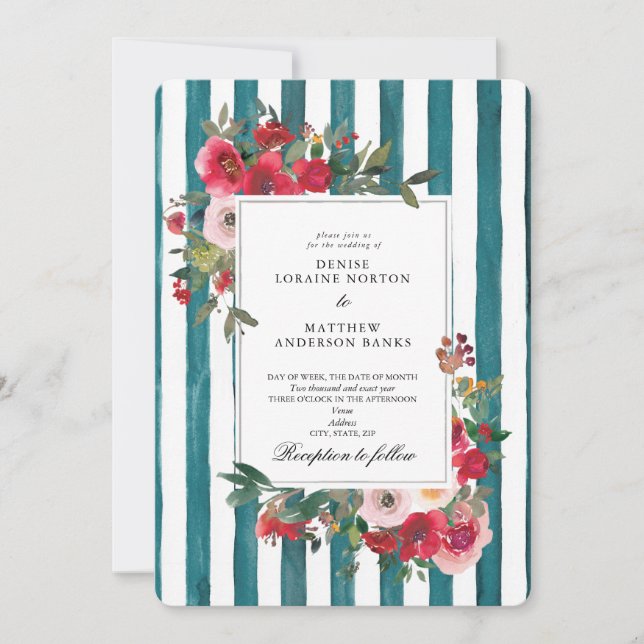 Harbour Blue Wedding Invitation (Front)
