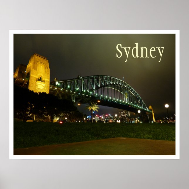 Harbour Bridge at Night, Sydney, Australia Poster (Front)