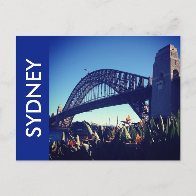 harbour bridge blue postcard (Front)