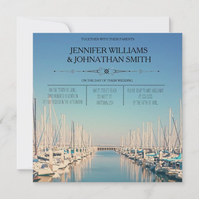 Harbour Destination Wedding Invitations (Front)