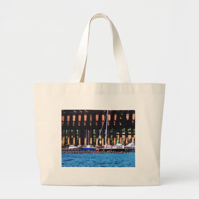 Harbour Docks Large Tote Bag (Front)