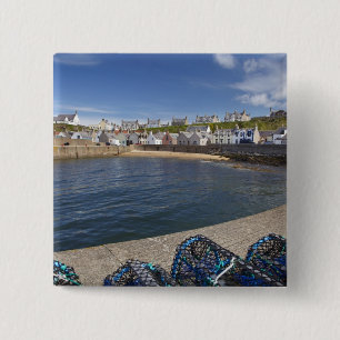 Harbour, Findochty, Moray, Scotland, United 15 Cm Square Badge