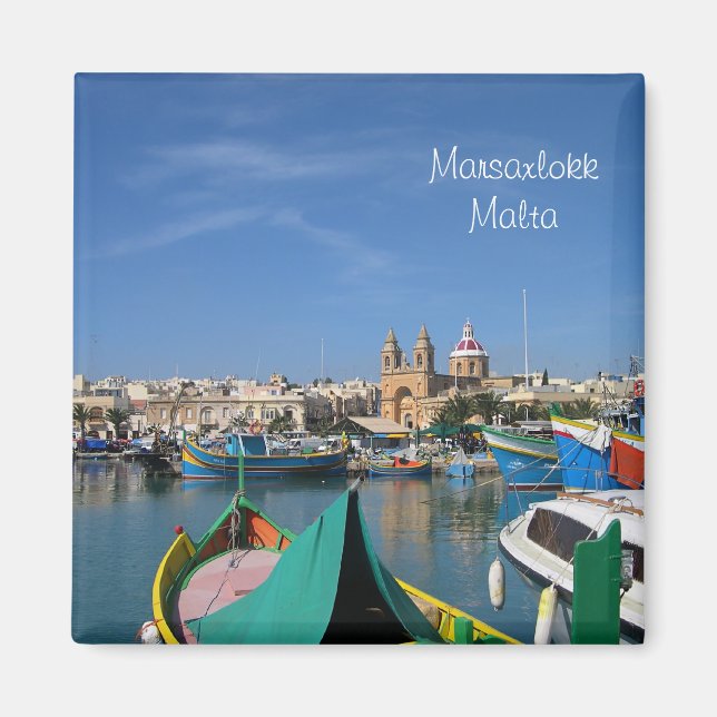 Harbour in Marsaxlokk Magnet (Front)