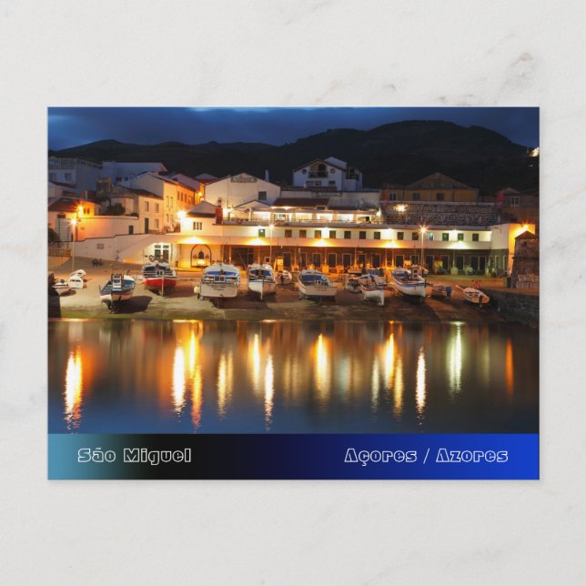 Harbour in the Azores Postcard (Front)