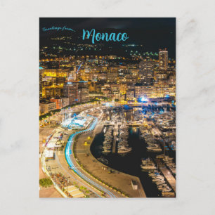 Harbour Lights in Monaco Postcard
