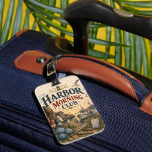 Harbour Morning Club Coastal Lighthouse Luggage Tag