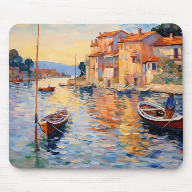 Harbour Neo-Impressionism Mouse Mat (Front)