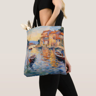 Harbour Neo-Impressionism Tote Bag
