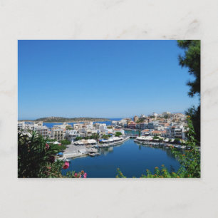 Harbour of Agios Nikolaos Postcard