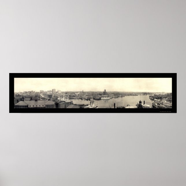 Harbour of Baltimore MD Photo 1905 Poster (Front)