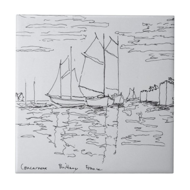 Harbour of Concarneau | Southern Brittany, France Tile (Front)
