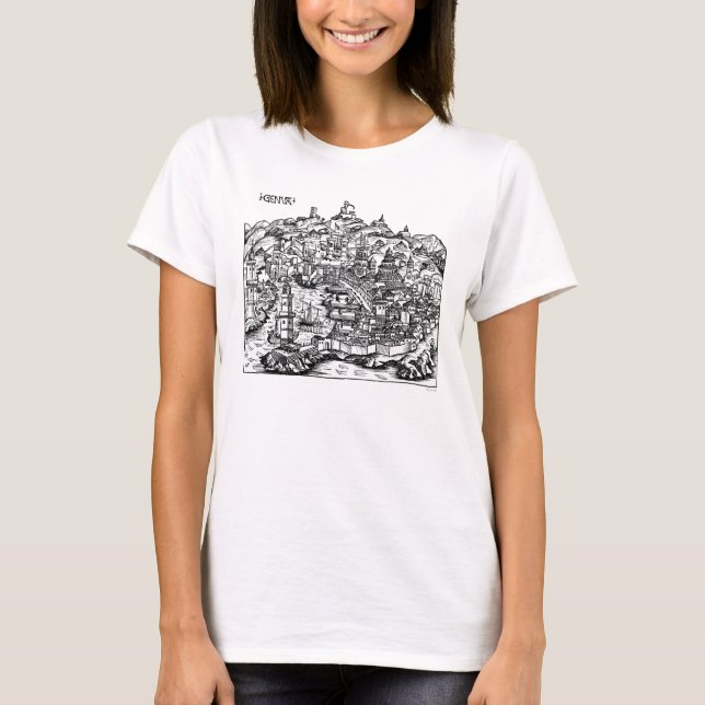 Harbour Of Genoa, 1493 T-Shirt (Front)