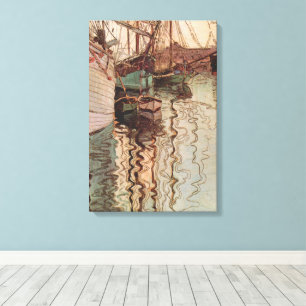 Harbour of Trieste by Egon Schiele, Vintage Art Canvas Print