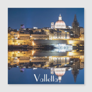 Harbour of Valletta old town at night Magnet