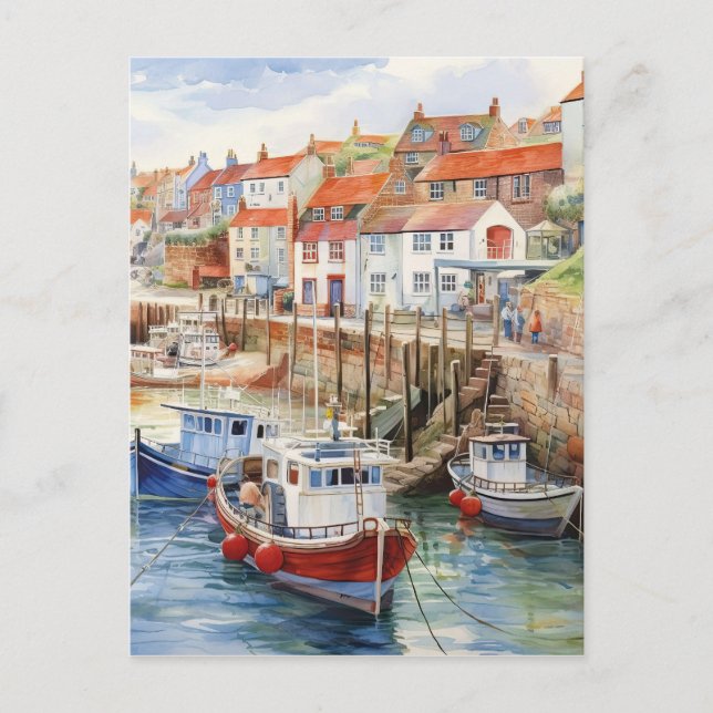 Harbour On A Sunny Day Postcard (Front)