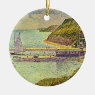 Harbour Port-en-Bessin High Tide by Georges Seurat Ceramic Tree Decoration
