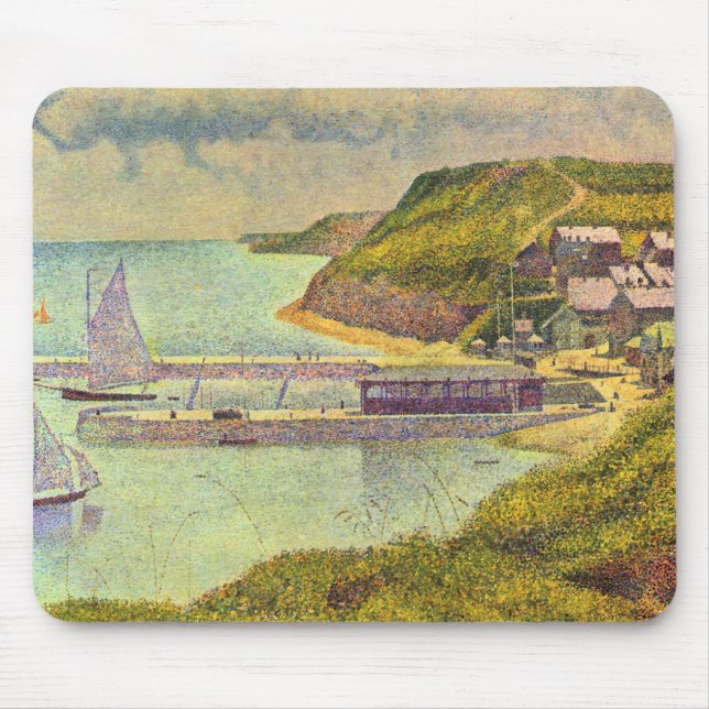 Harbour Port-en-Bessin High Tide by Georges Seurat Mouse Mat (Front)