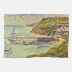 Harbour Port-en-Bessin High Tide by Georges Seurat Tea Towel
