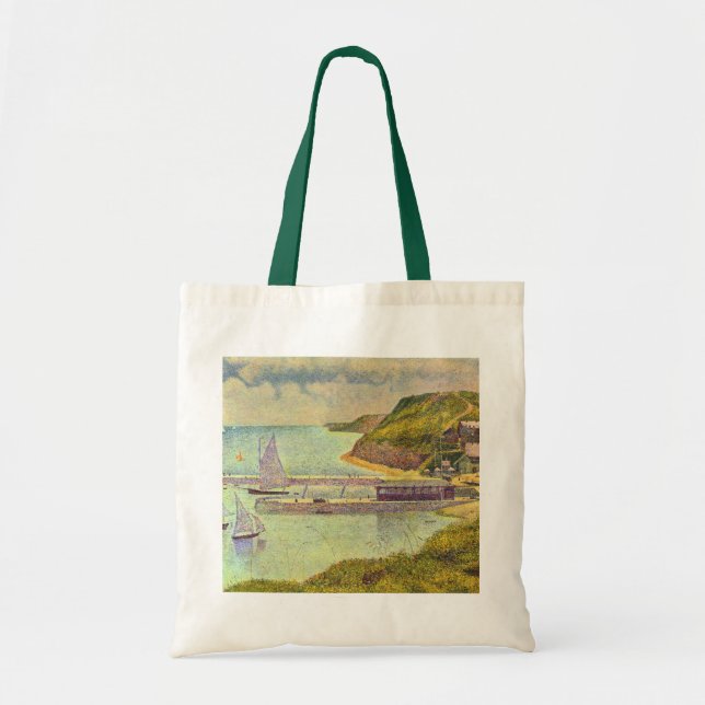 Harbour Port-en-Bessin High Tide by Georges Seurat Tote Bag (Front)