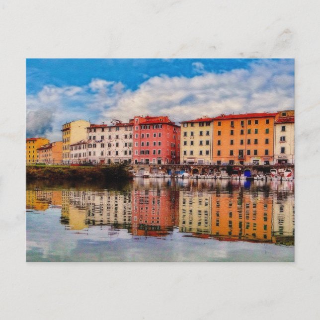 Harbour Reflections (Painted) Postcard (Front)