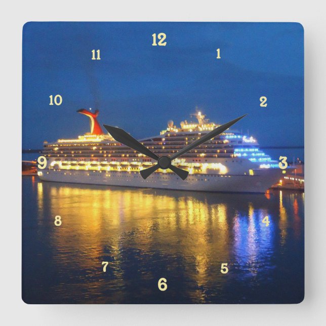 Harbour Reflections Square Wall Clock (Front)