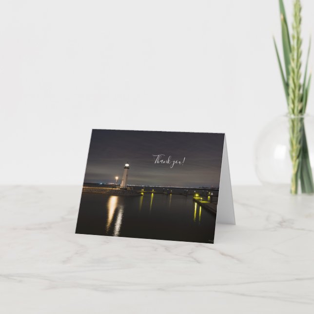 Harbour Rockwall Lighthouse Thank You Card (Front)