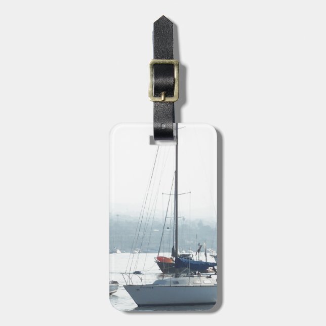 Harbour Sailboats Boats Sailing Marina Luggage Tag (Front Vertical)