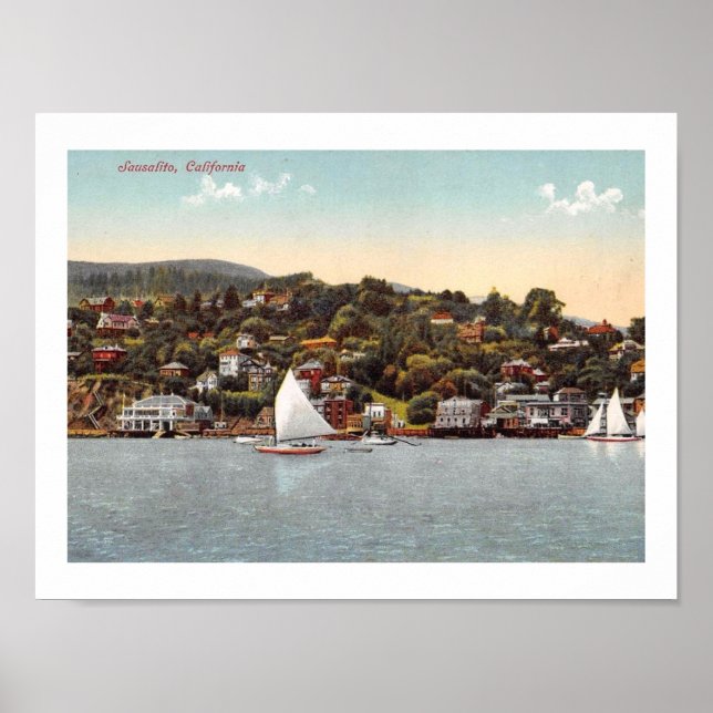 Harbour Sailboats, Sausalito, California Vintage  Poster (Front)