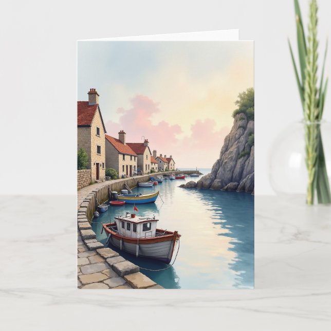 Harbour Scene Fathers Day Card (Front)