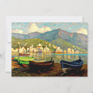 Harbour Scene from Rapallo, fine art, Card