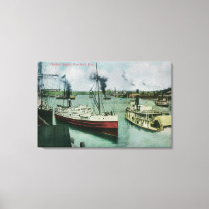 Harbour Scene in Portland, Oregon Canvas Print