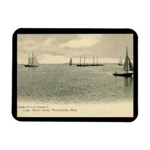 Harbour Scene, Provincetown, MA 1905 Vintage Magnet