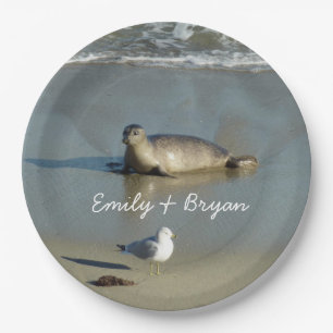 Harbour Seal at La Jolla California Paper Plate