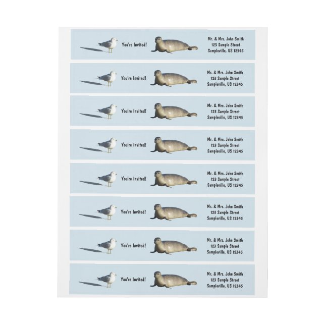 Harbour Seal at La Jolla California Wrap Around Label (Sheet)