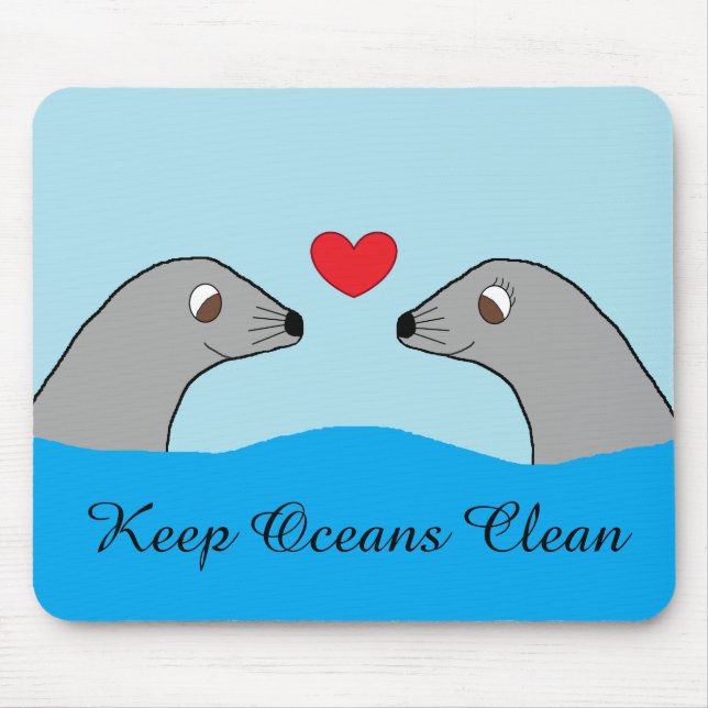 Harbour Seals in Love Mouse Mat (Front)