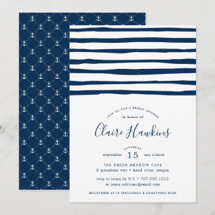 Harbour Stripe Bridal Shower Invitation