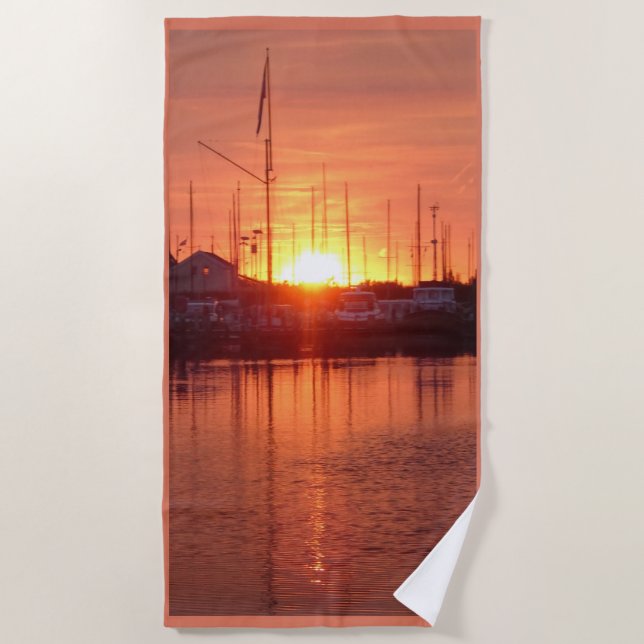Harbour Sunset Beach Towel (Front)