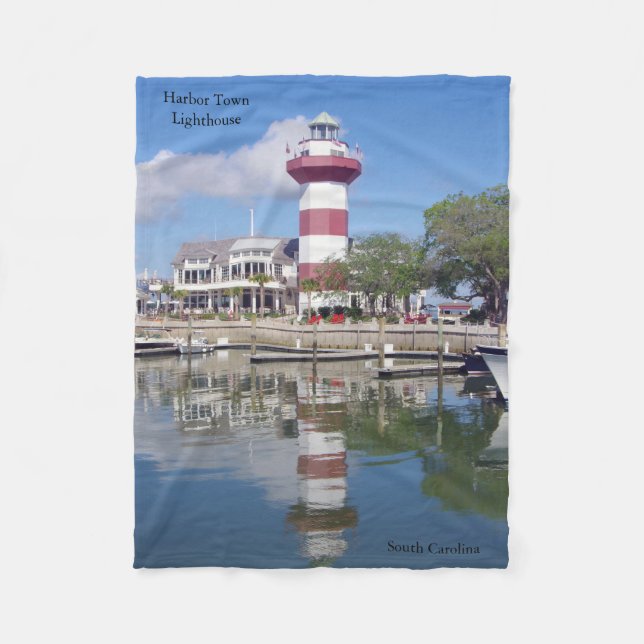 Harbour Town Lighthouse fleece blanket (Front)