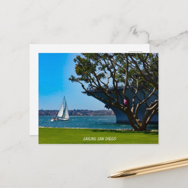 Harbour Views - Sailing San Diego Postcard (Front/Back In Situ)