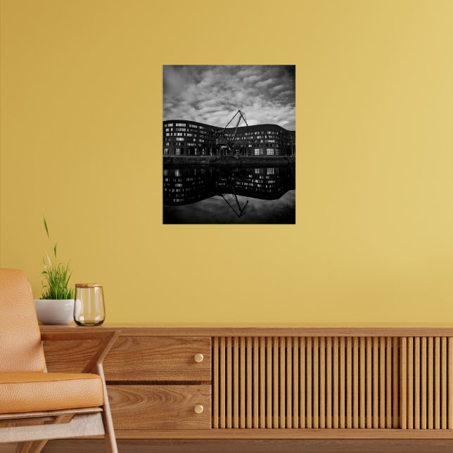 Harbourside Reflection in Winter – Duisburg Poster (Living Room 2)