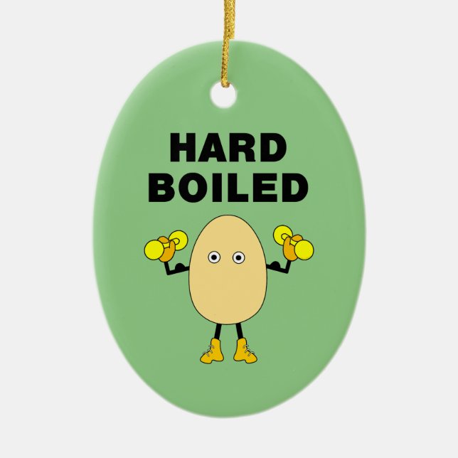 Hard Boiled Body Builder Ceramic Tree Decoration (Front)