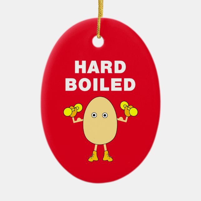 Hard Boiled Body Builder Ceramic Tree Decoration (Front)