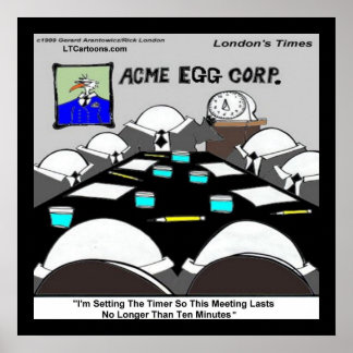 Hard-Boiled Corporate Meeting Funny Poster
