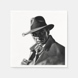 Hard-Boiled Detective Noir Art Napkin