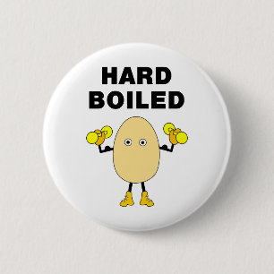 Hard Boiled Egghead Text 6 Cm Round Badge