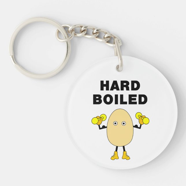 Hard Boiled Egghead Text Key Ring (Front)