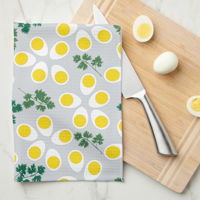 Hard Boiled Eggs Tea Towel (Quarter Fold)