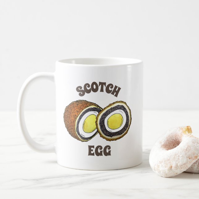 Hard Boiled Scotch Eggs UK British Snack Food Coffee Mug (With Donut)