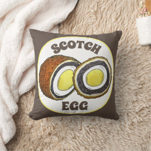 Hard Boiled Scotch Eggs UK British Snack Food Cushion