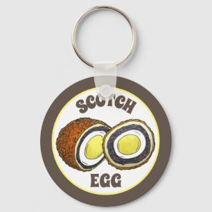 Hard Boiled Scotch Eggs UK British Snack Food Key Ring